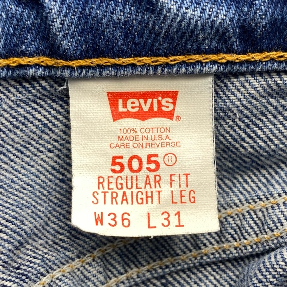 Vintage 1994 Levi’s Orange Tab 505s Regular Fit Straight Leg Medium Wash Jeans - Picture 14 of 15